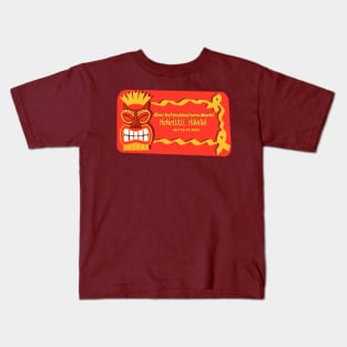 One Rb World 2024 Tiki Mask Gold Ribbon Banner Kids T-Shirt